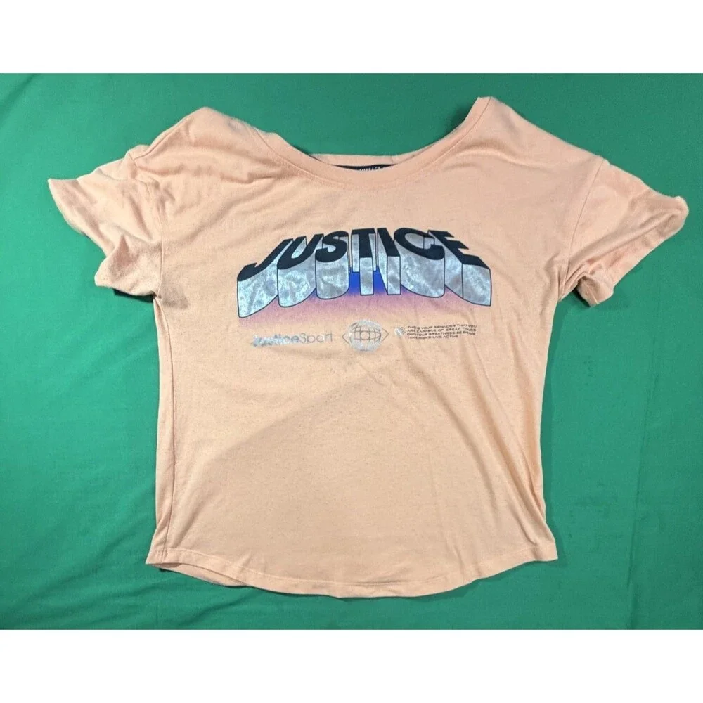 GIRLS JUSTICE GLITTER TEE SZ L Embrace all that is you